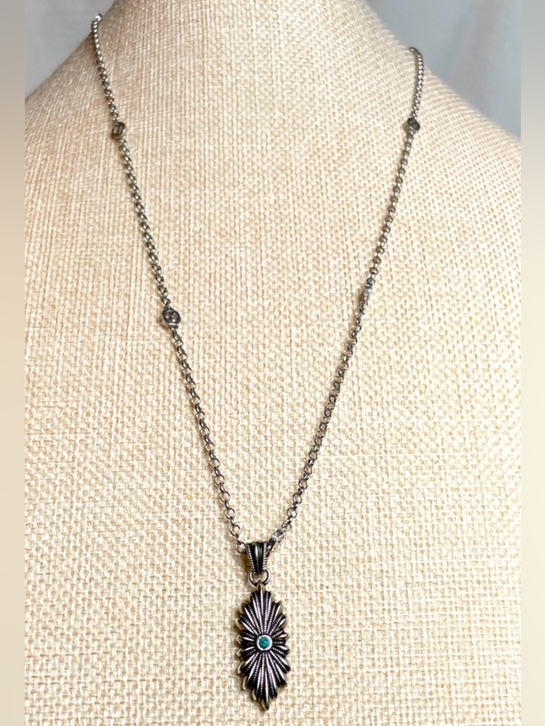 Gucci Limited Edition Silver Turquoise Necklace Full Set 419$